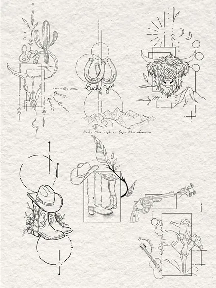 A sheet of geometric line designs by Kaylee-Jo