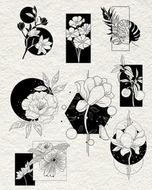 Geometric florals drawn by Kaylee-Jo