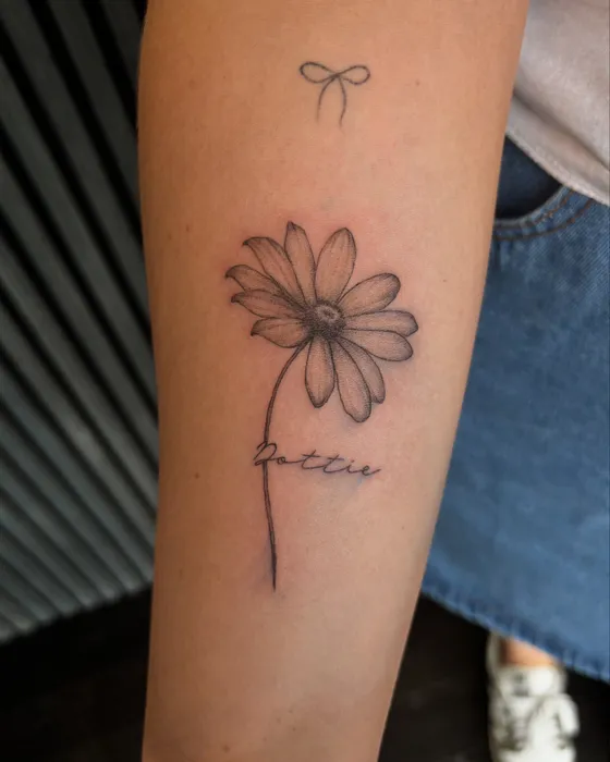 April birth flower, tattooed by Lucy at Inkwell Tattoo Studio, Blaydon