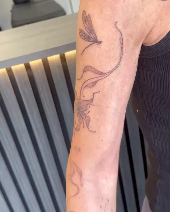 Botanical arm piece, tattooed by Lucy at Inkwell Tattoo Studio, Blaydon