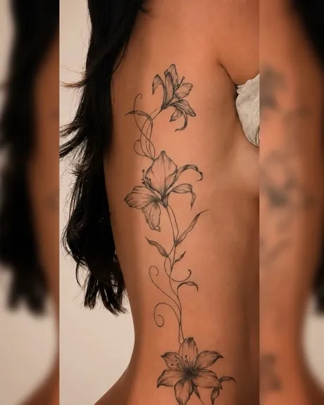 Lilies side piece, by Lucy at Inkwell