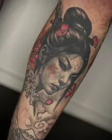 Geisha leg piece, healed by Luke